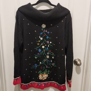 B.P. Design Size XL Black Beaded Christmas Sweater